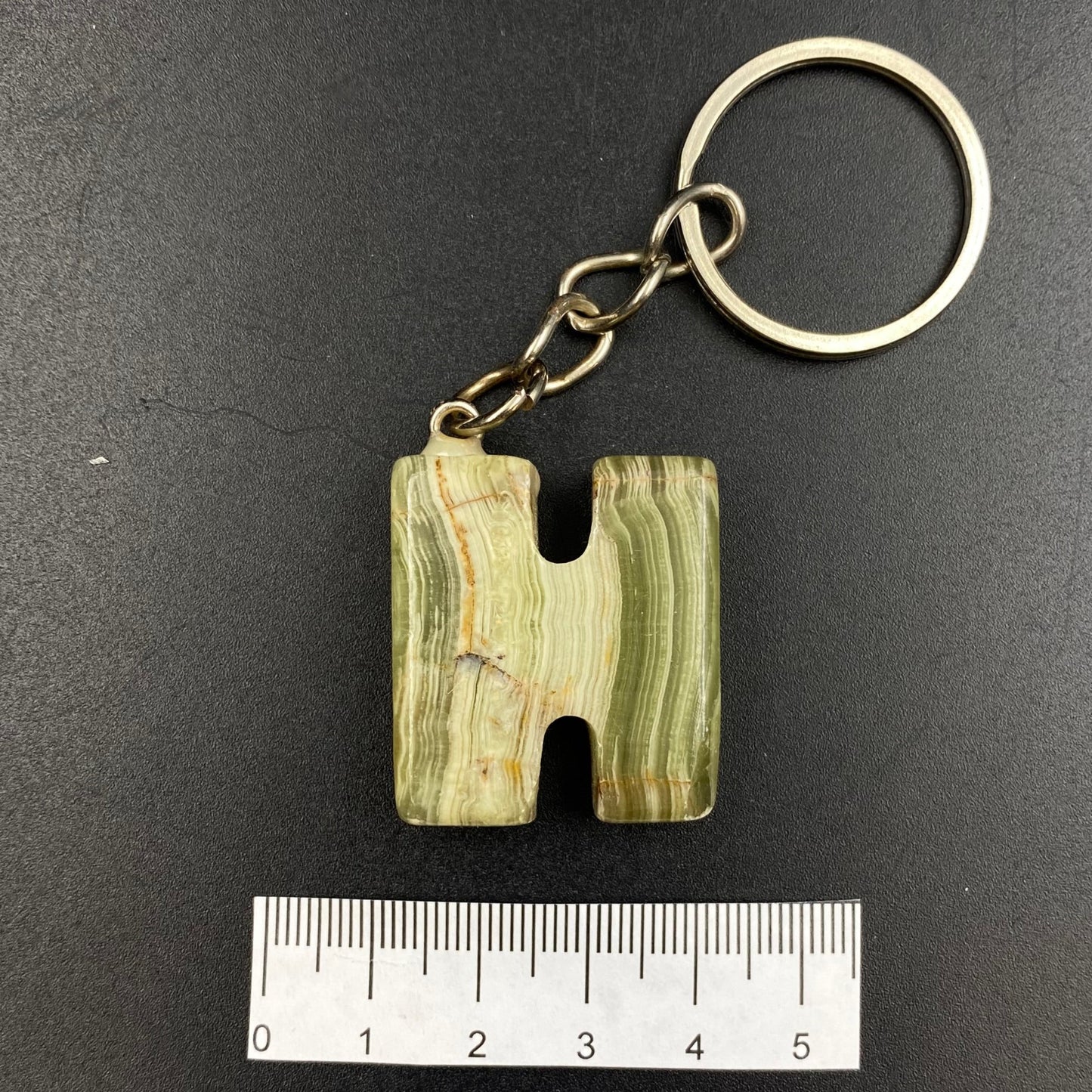 Green Onyx Letter Keychains