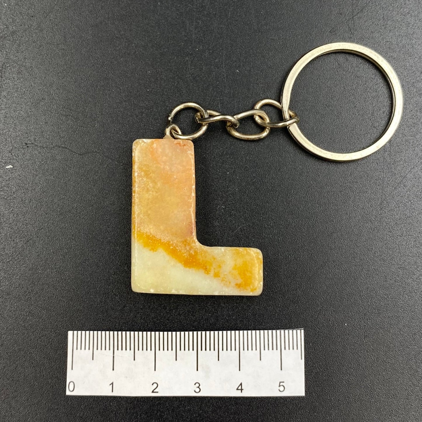 Green Onyx Letter Keychains