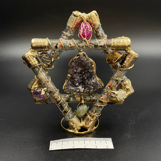 Star of David with Amethyst Druze