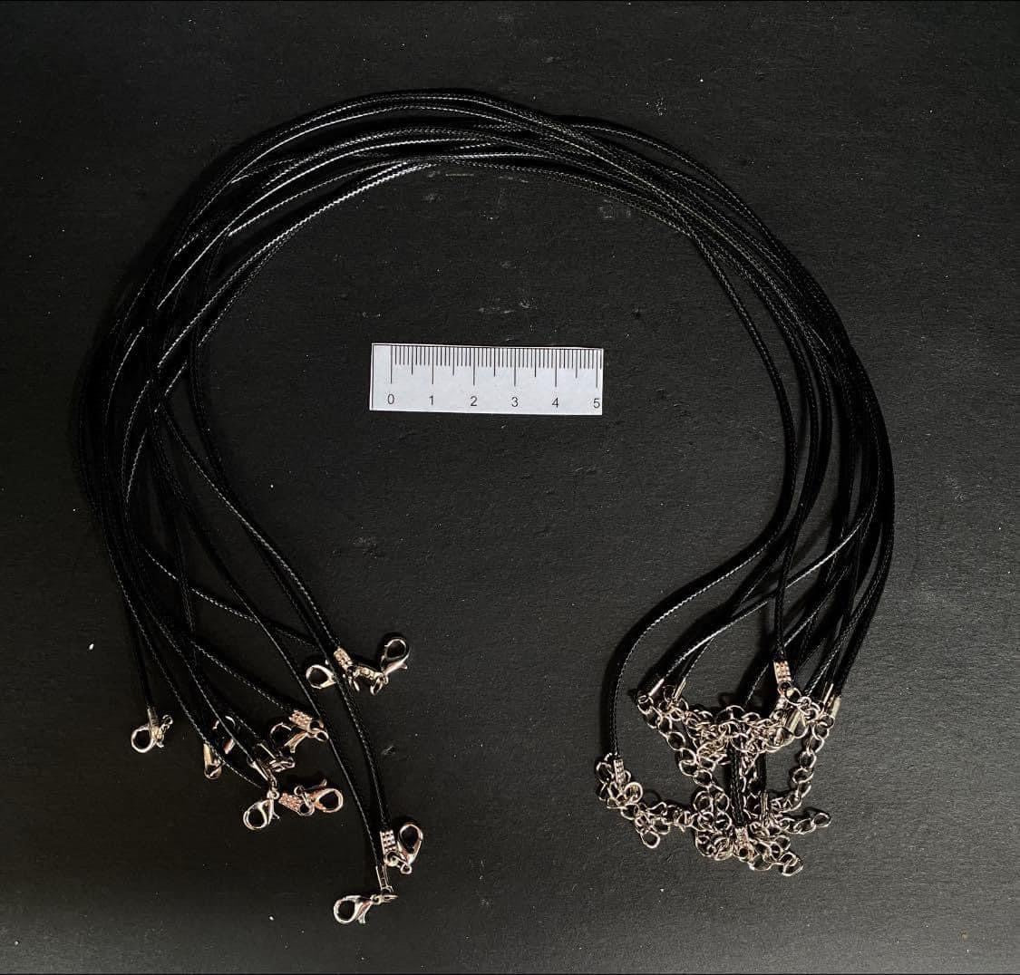 Black Leather look cord Necklaces