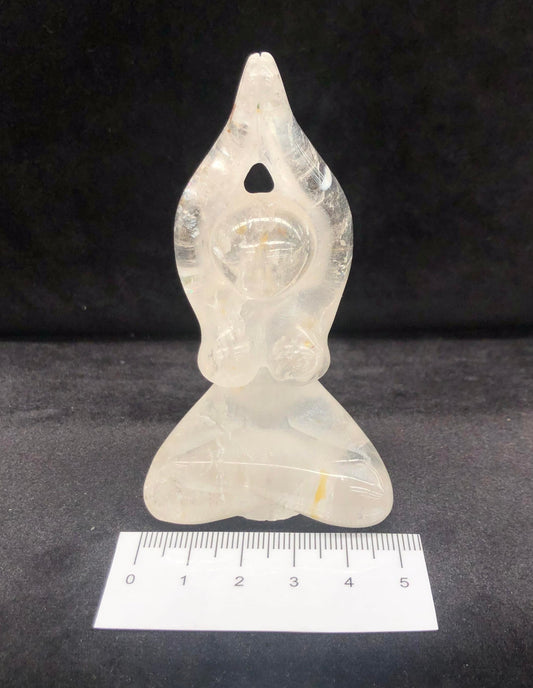 Clear Quartz Yoga Carving