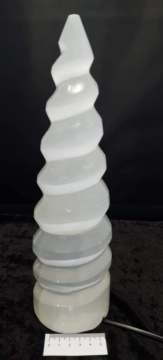 Selenite Spiral Tower 30cm