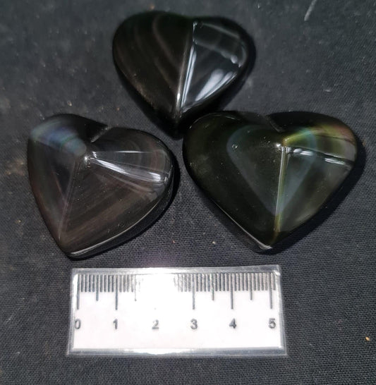 Rainbow Obsidian Hearts