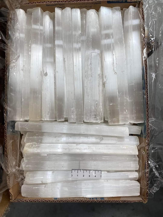 Selenite 20cm Rough Rods - Bulk Buy