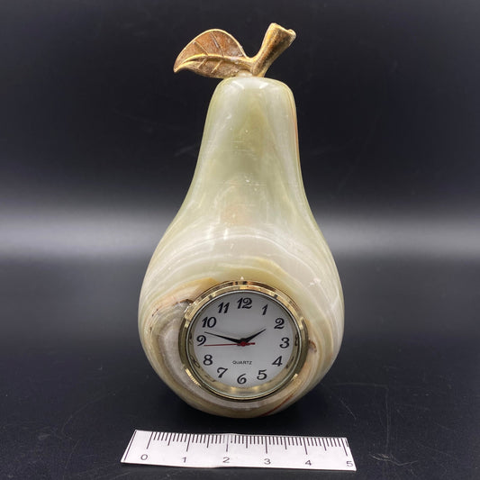 Green Onyx Pear Desk Clock