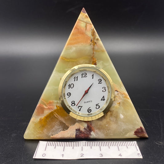 Green Onyx Pyramid Desk Clock