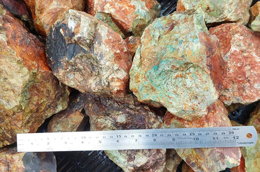 Green and Blue Chert Rough Rock - 3kg