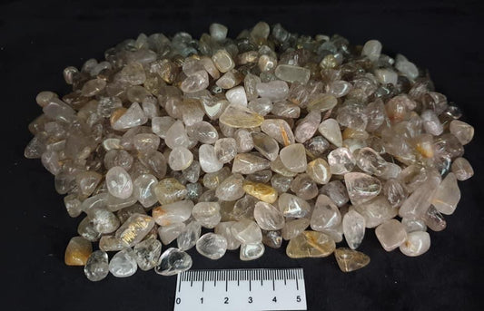 Rutilated Quartz Tumbled Chips - 2kg