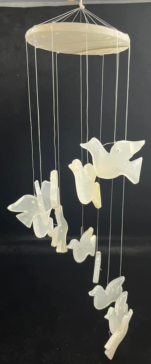 White Onyx Wind Chimes - Dove