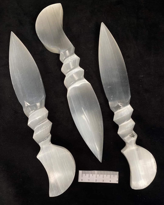 Selenite Sword with Moon