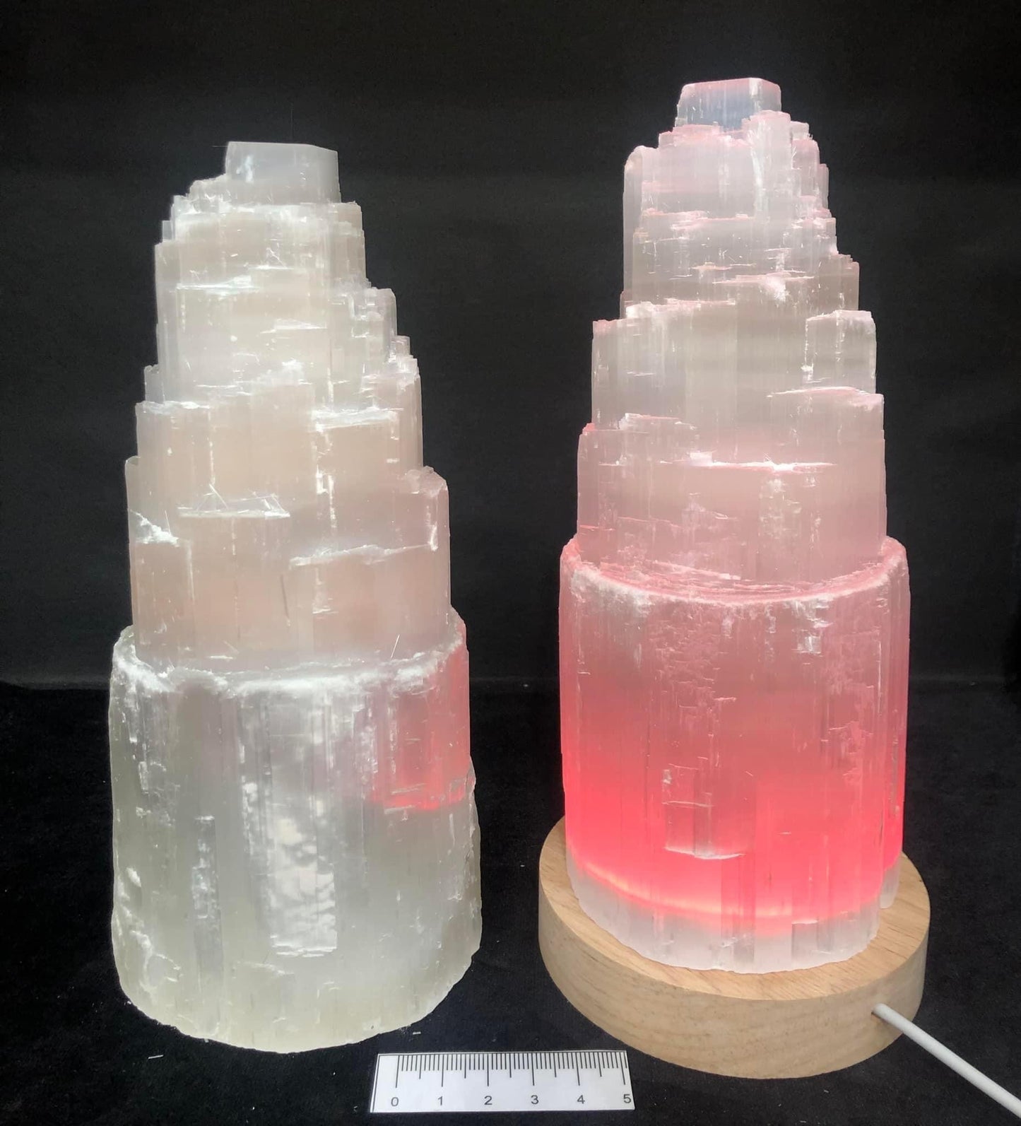 Selenite Tower Lamp Ornament - 20cm