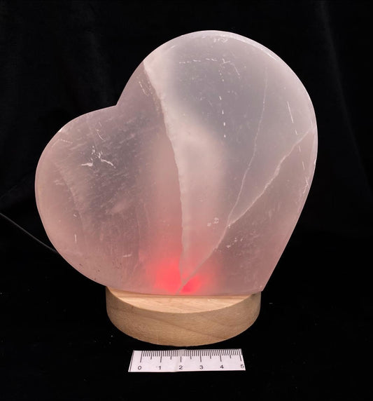 Selenite Heart Lamp Ornament