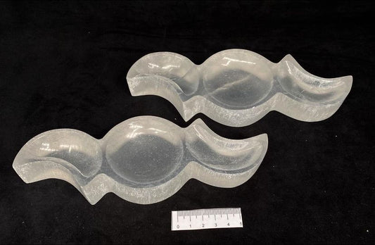 Selenite Double Moon Bowls