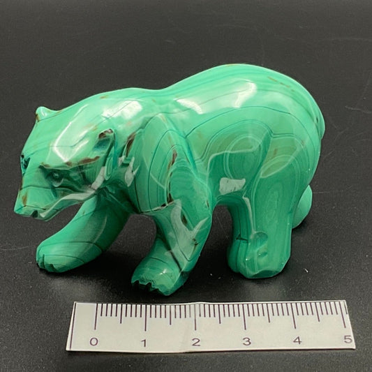 Malachite Polar Bear Carving