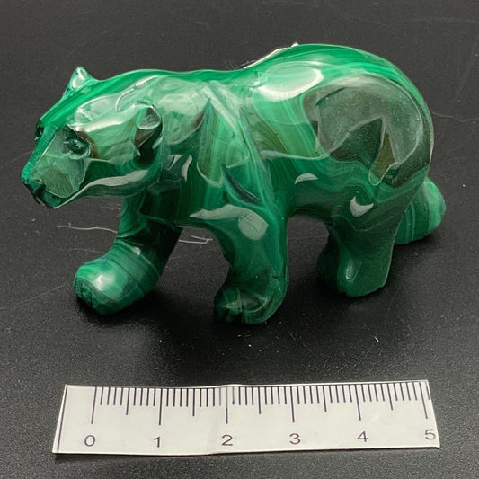 Malachite Polar Bear Carving